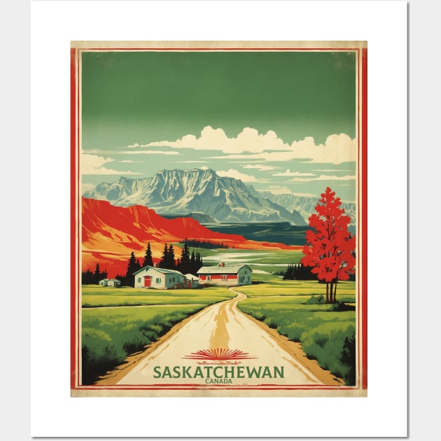 Saskatchewan Canada Vintage Poster Tourism Wall Art by TravelersGems